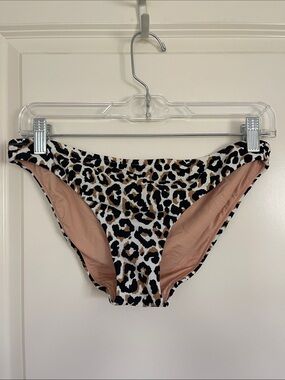J. Crew Leopard Print Bikini Bottoms in Black, White & Tan